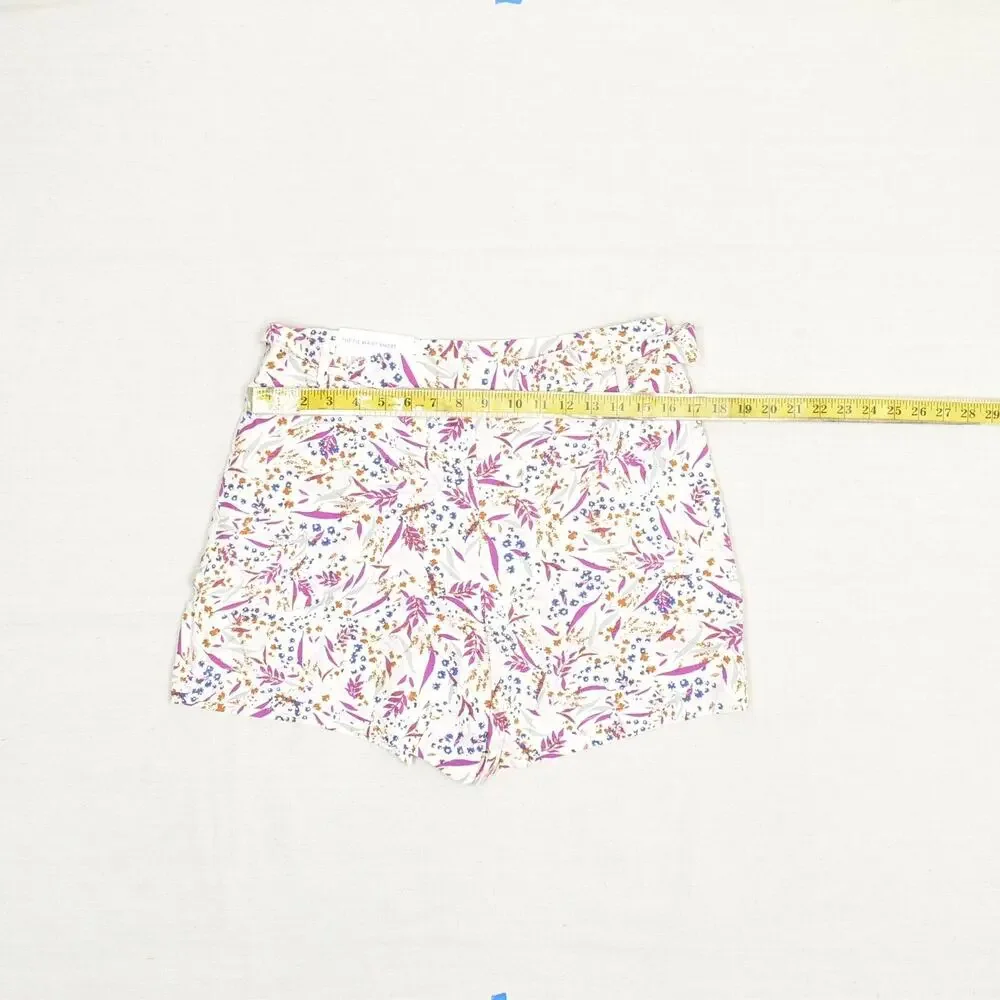 NEW Ann Taylor Women The Tie Waist Short Chino Floral Viscose Multicolor Size M